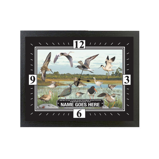 Personalised British Wetland Bird Ornithophile, Birder Wall Clock Gift