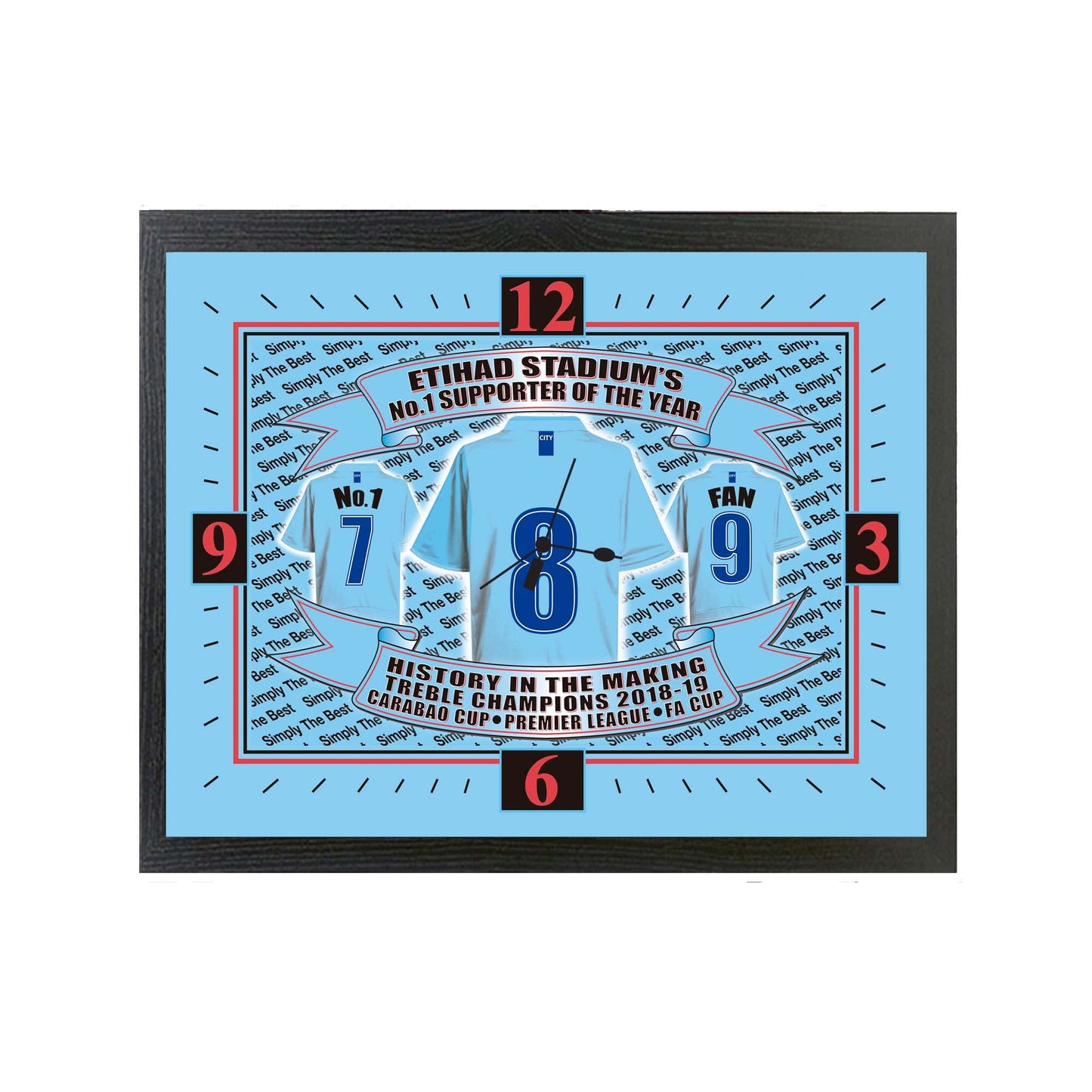 Manchester Blues Football Shirt Clock Gift Present