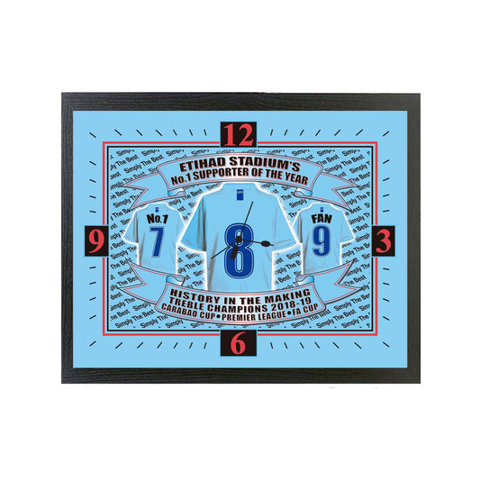 Manchester Blues Football Shirt Clock Gift Present