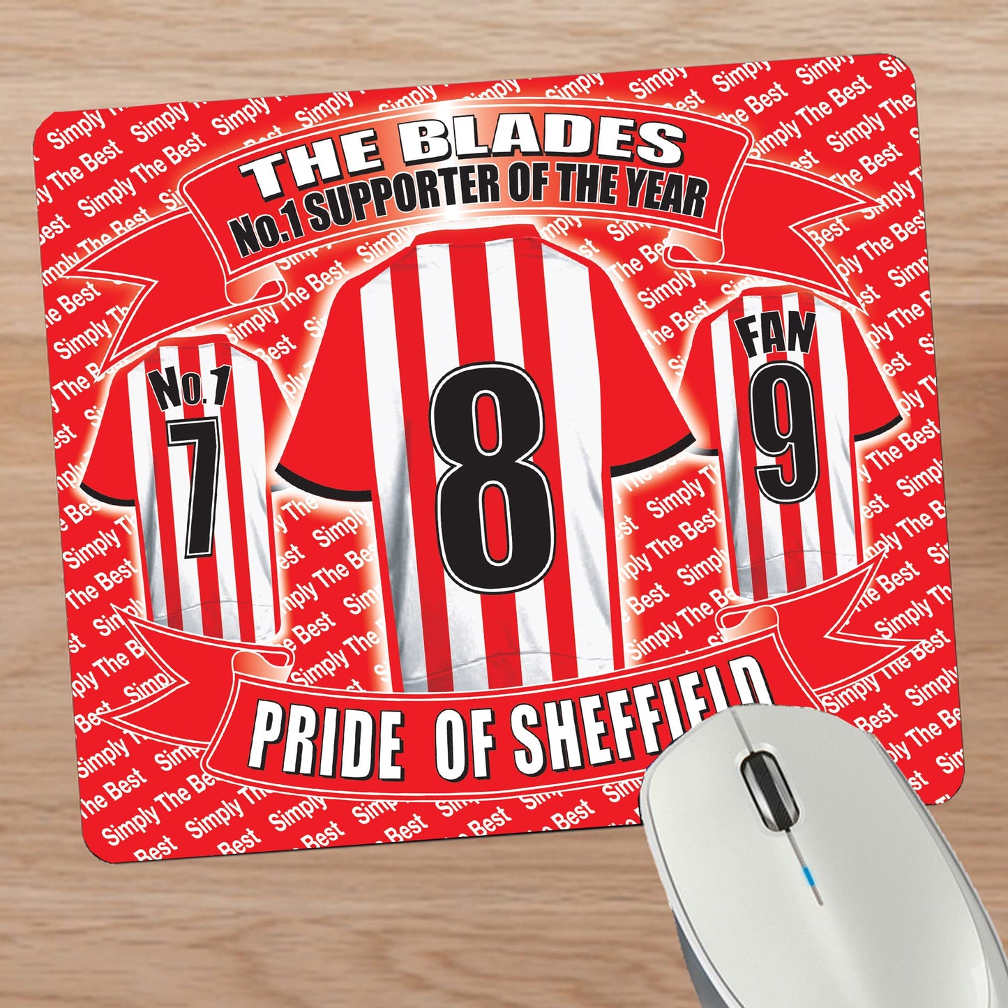 Sheffield U Football Shirt Mouse Mat Gift