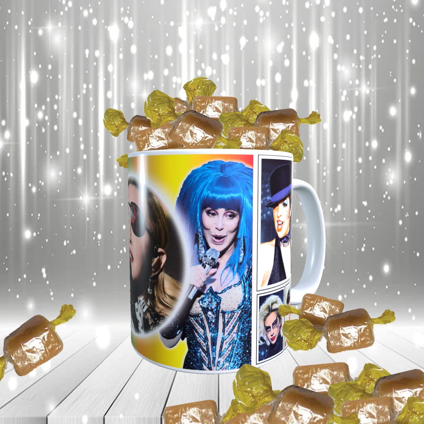 Diva Gay Pride Celebrity Icon Mug with Choice of Sweets Gift