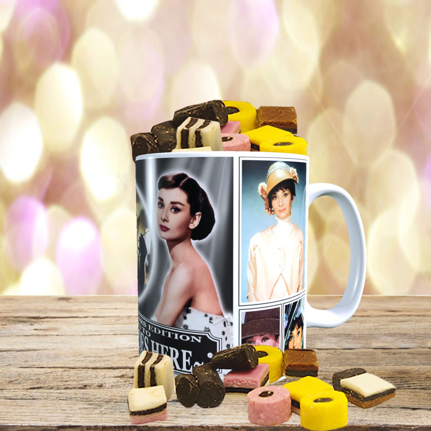 Hepburn Personalised Movie Icon Mug with Choice of Sweets Gift