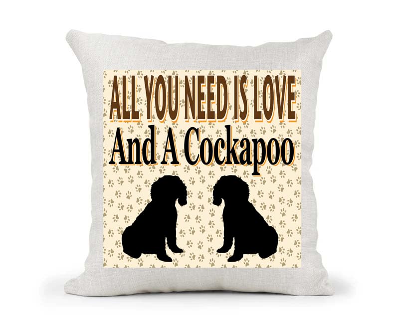 All You Need Is Love And A Cockapoo Country Canvas Cushion Cover Gift