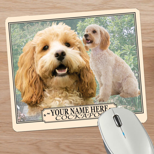 Cockapoo Personalised Dog Breed Mouse Mat Gift