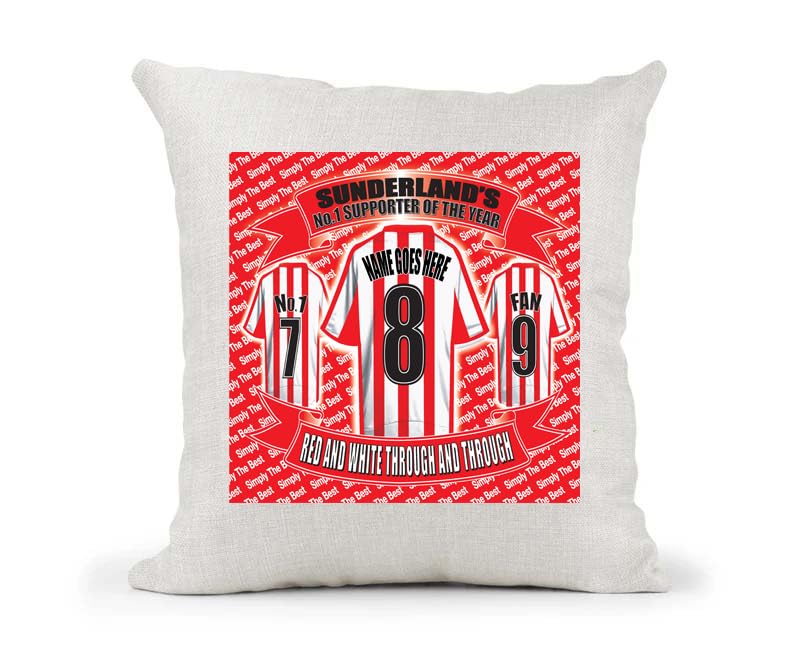 Sunderland Personalised Football Cushion Cover Gift