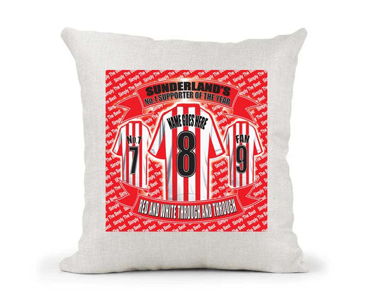 Sunderland Personalised Football Cushion Cover Gift