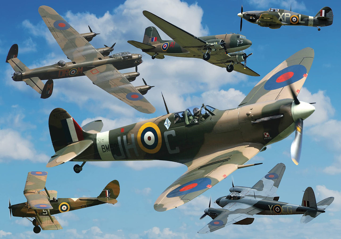 British WWII Iconic War Planes Toughened Glass Heat Resistant Worktop Saver Cutting and Chopping Board Gift