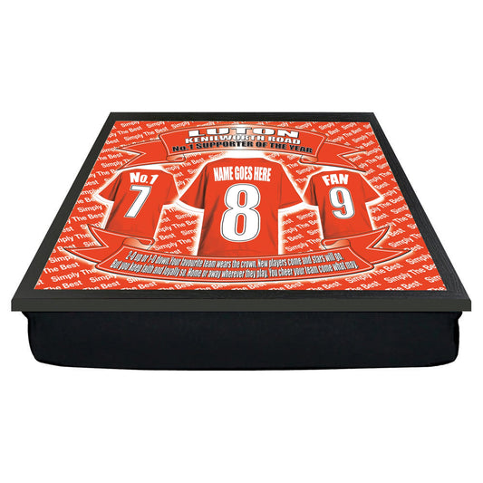 Luton Football Shirt Personalised Lap Tray Gift
