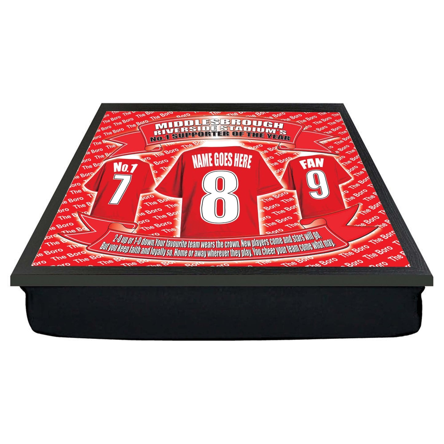 Middlesbrough Football Shirt Personalised Lap Tray Gift