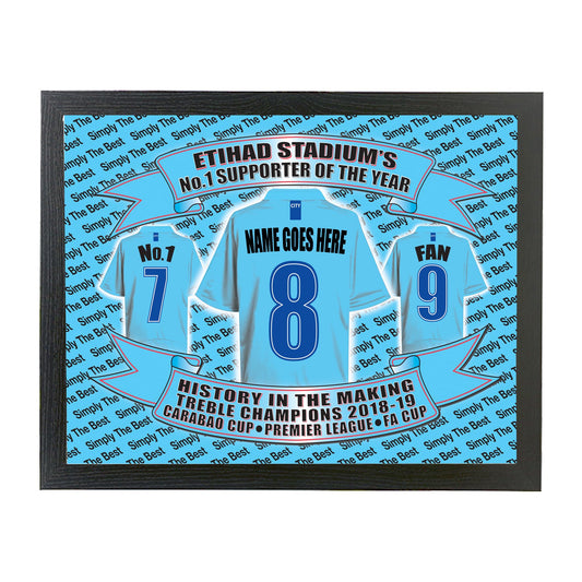 Manchester Blues Football Shirt Personalised Picture Gift