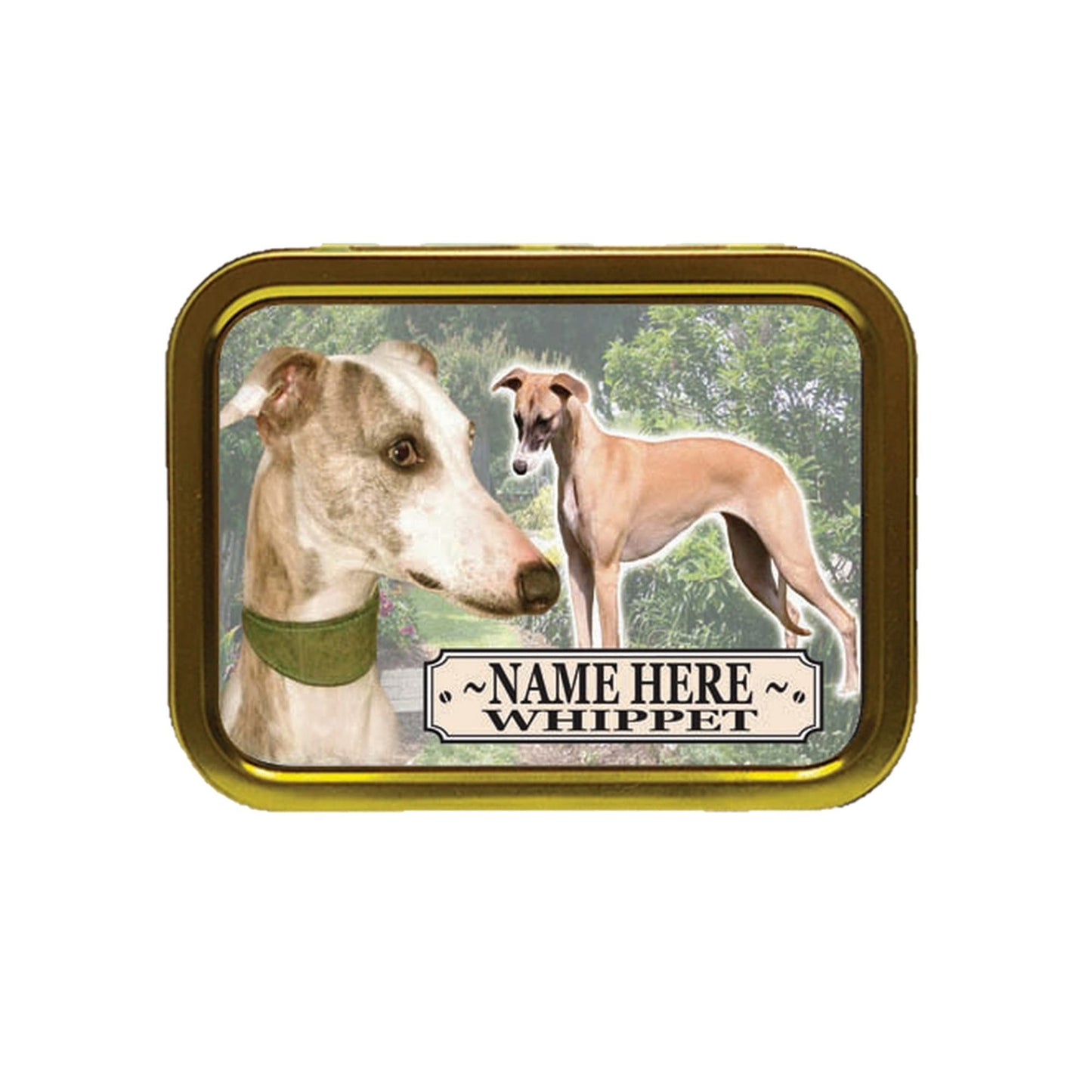 Whippet Dog Breed Personalised Tobacco Tin & Products Gift Set