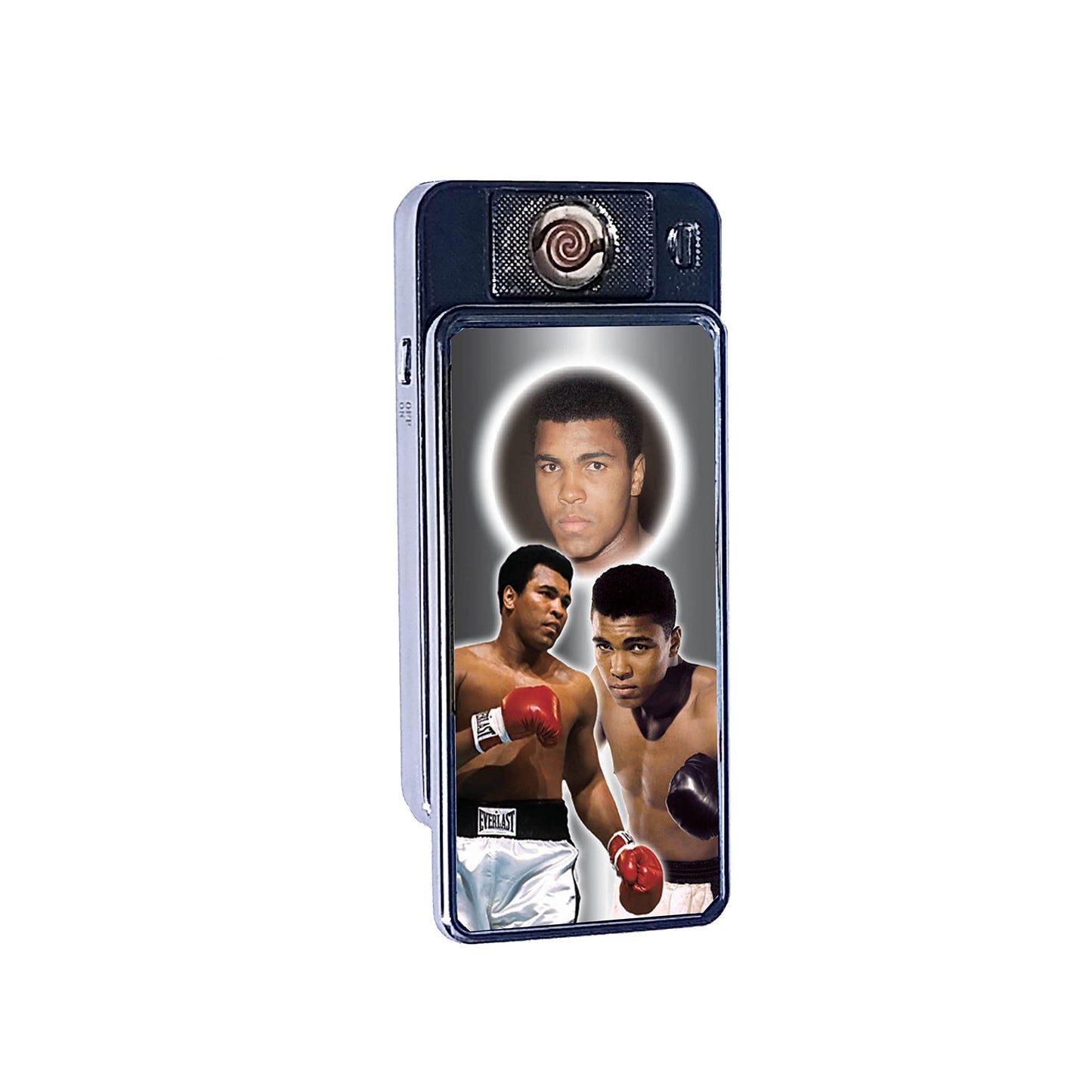 Ali Icon Rechargeable Gift Boxed Silver Metal USB Lighter Boxing Champion
