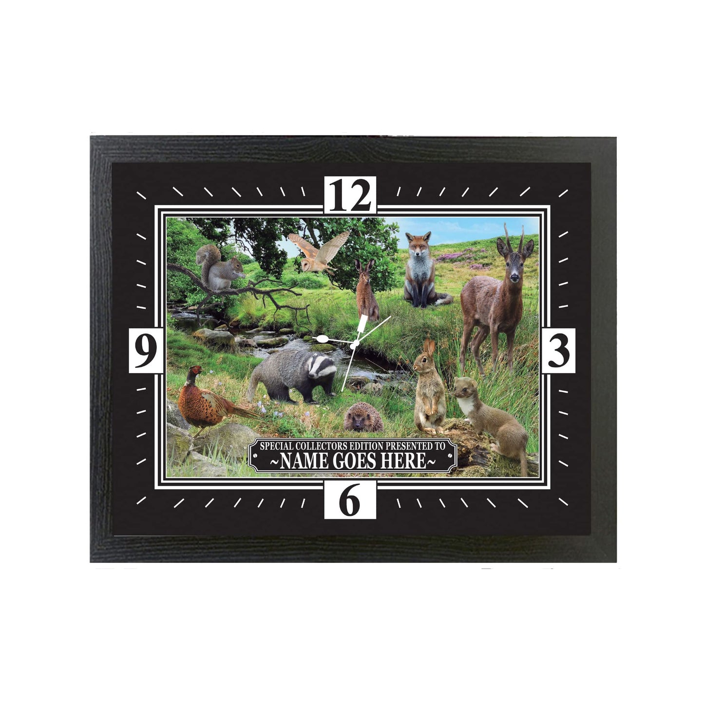 British Countryside Wildlife Animals Personalised Wall Clock