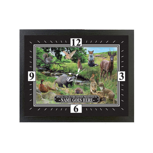 British Countryside Wildlife Animals Personalised Wall Clock