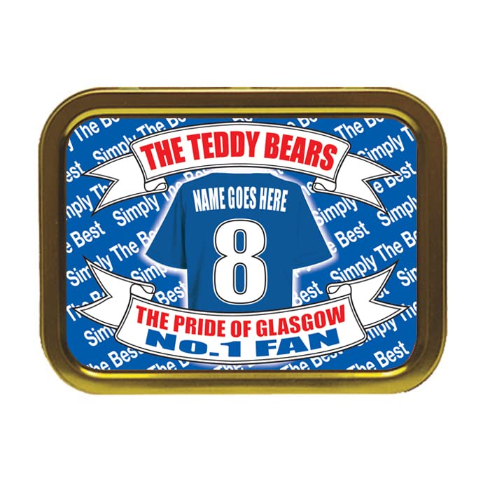 Glasgow The Teddy Bears Football Shirt Personalised Tobacco Storage Tin & Products Gift Present