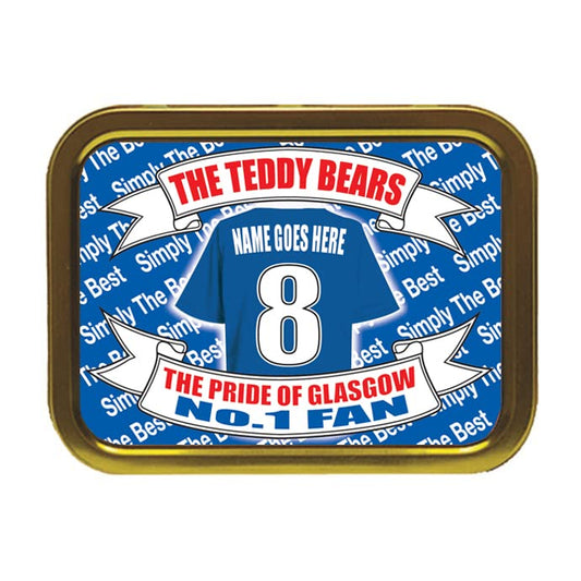 Glasgow The Teddy Bears Football Shirt Personalised Tobacco Storage Tin & Products Gift Present