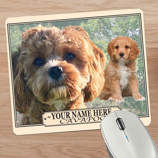 Cavapoo Personalised Dog Breed Mouse Mat Gift