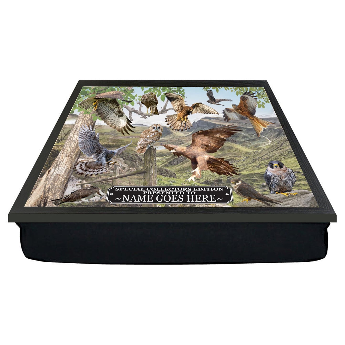 British Birds Of Prey Personalised Lap Tray Gift