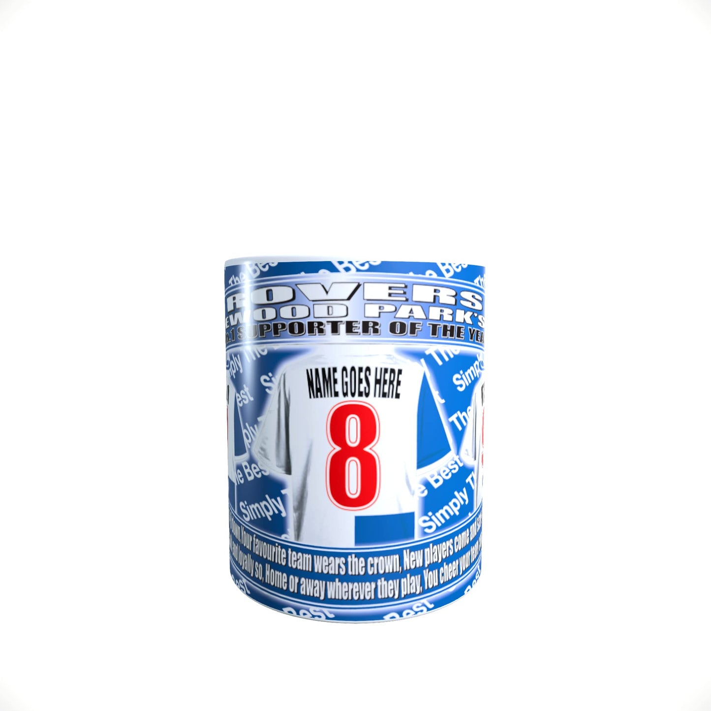 Blackburn Football Team Shirt Mug Personalised Gift with Chocolate Footballs
