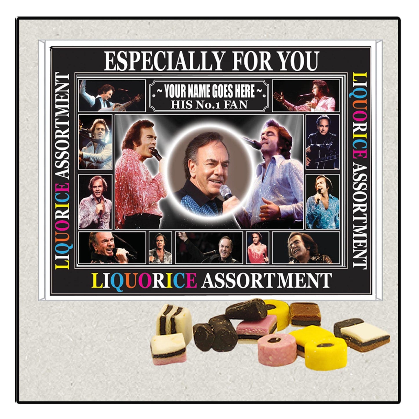 Diamond The-Jazz-Singer Celebrity Singer Icon Personalised Boxed Sweets Gift Present Neil Choice of Sweets