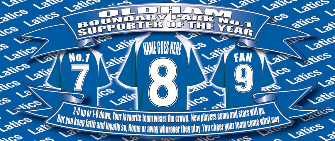 Oldham Personalised Football Shirt Silver Aluminium Two Lid Unisex Water Bottle Gift
