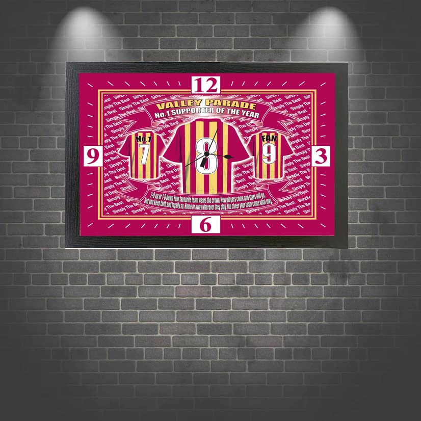 Bradford City Football Shirt Clock Gift Present