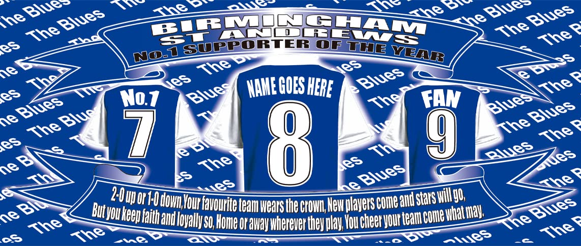 Birmingham Football Shirt Personalised Ceramic Money Box Gift
