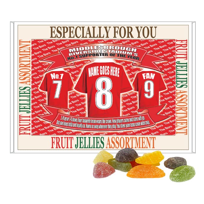 Middlesbrough Football Shirt Personalised Gift Boxed Sweets Variety