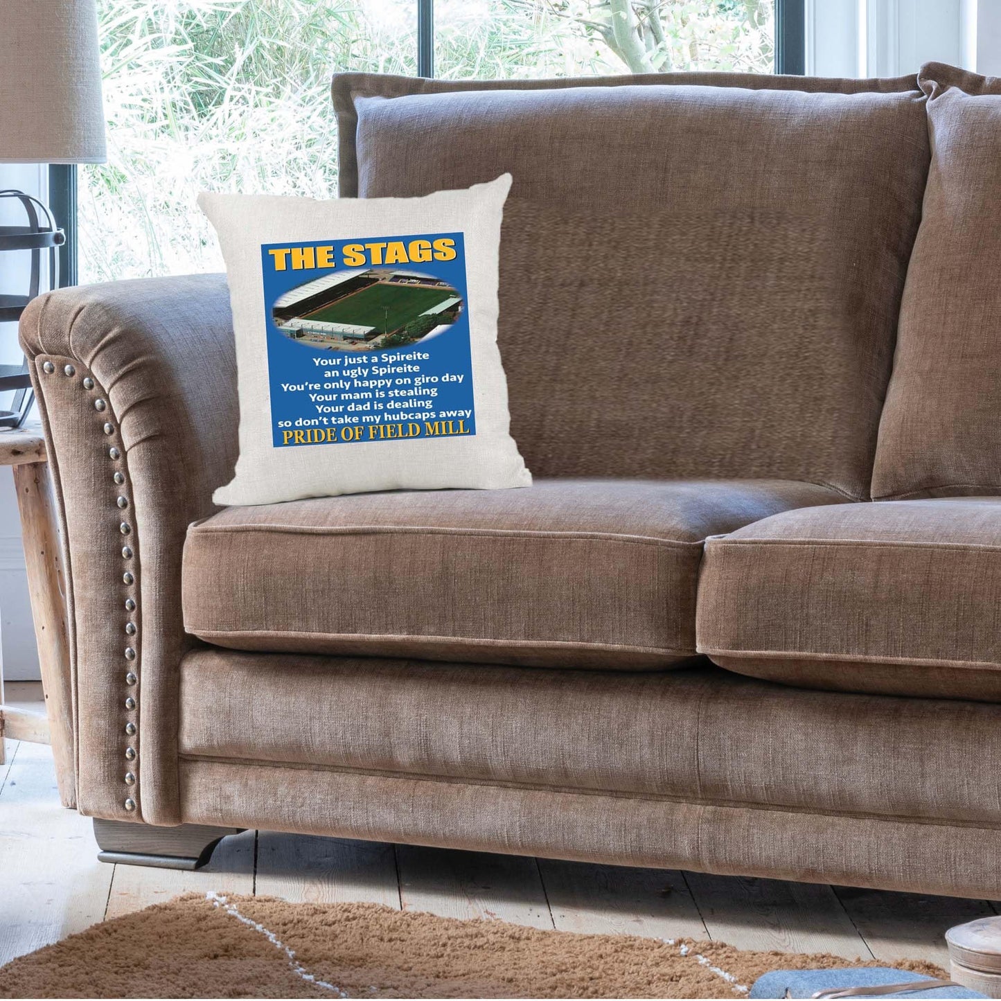 Mans-(field) Football Anthem Song Chant Cushion Cover Gift