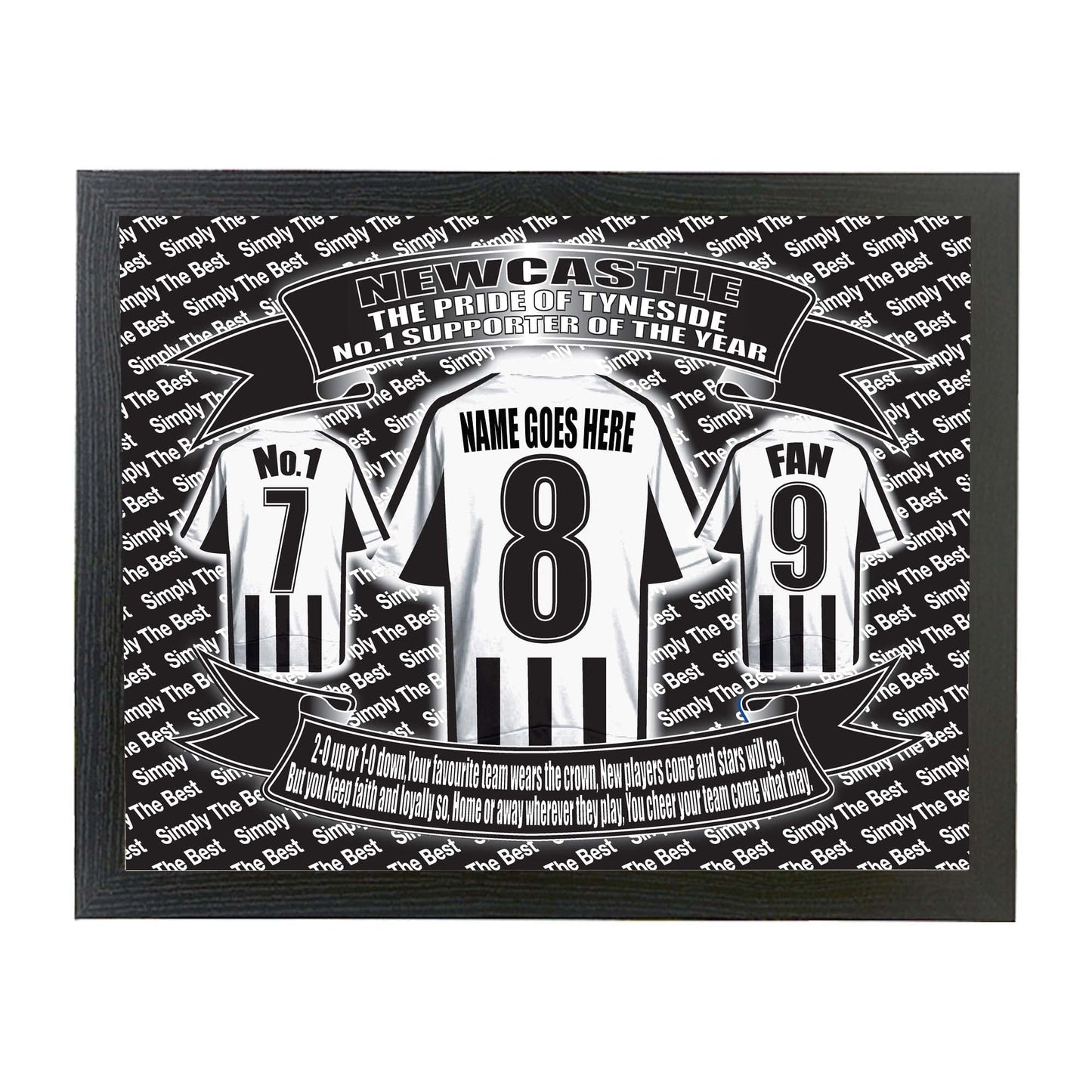 Newcastle Football Shirt Personalised Picture Gift