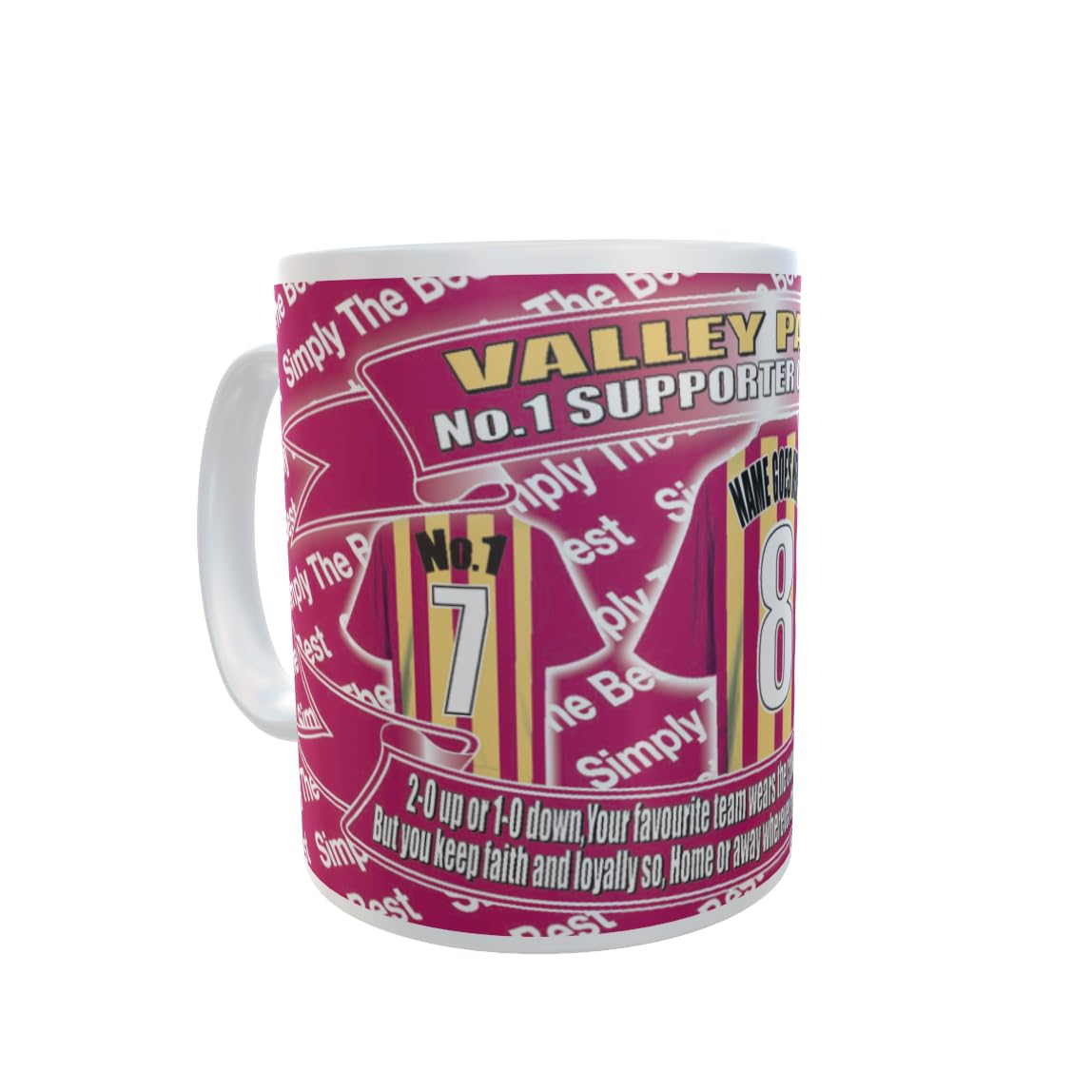 Bradford City Football Team Shirt Ceramic Mug Personalised Gift