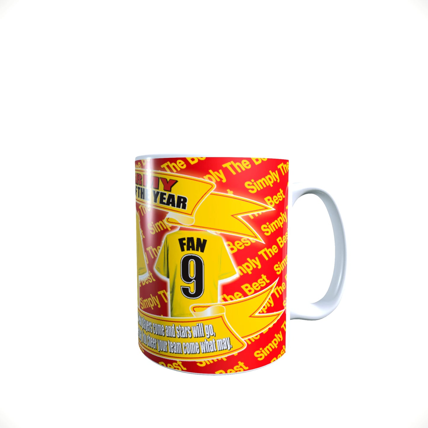 Watford Football Team Shirt Personalised Mug Gift with Chocolate Footballs