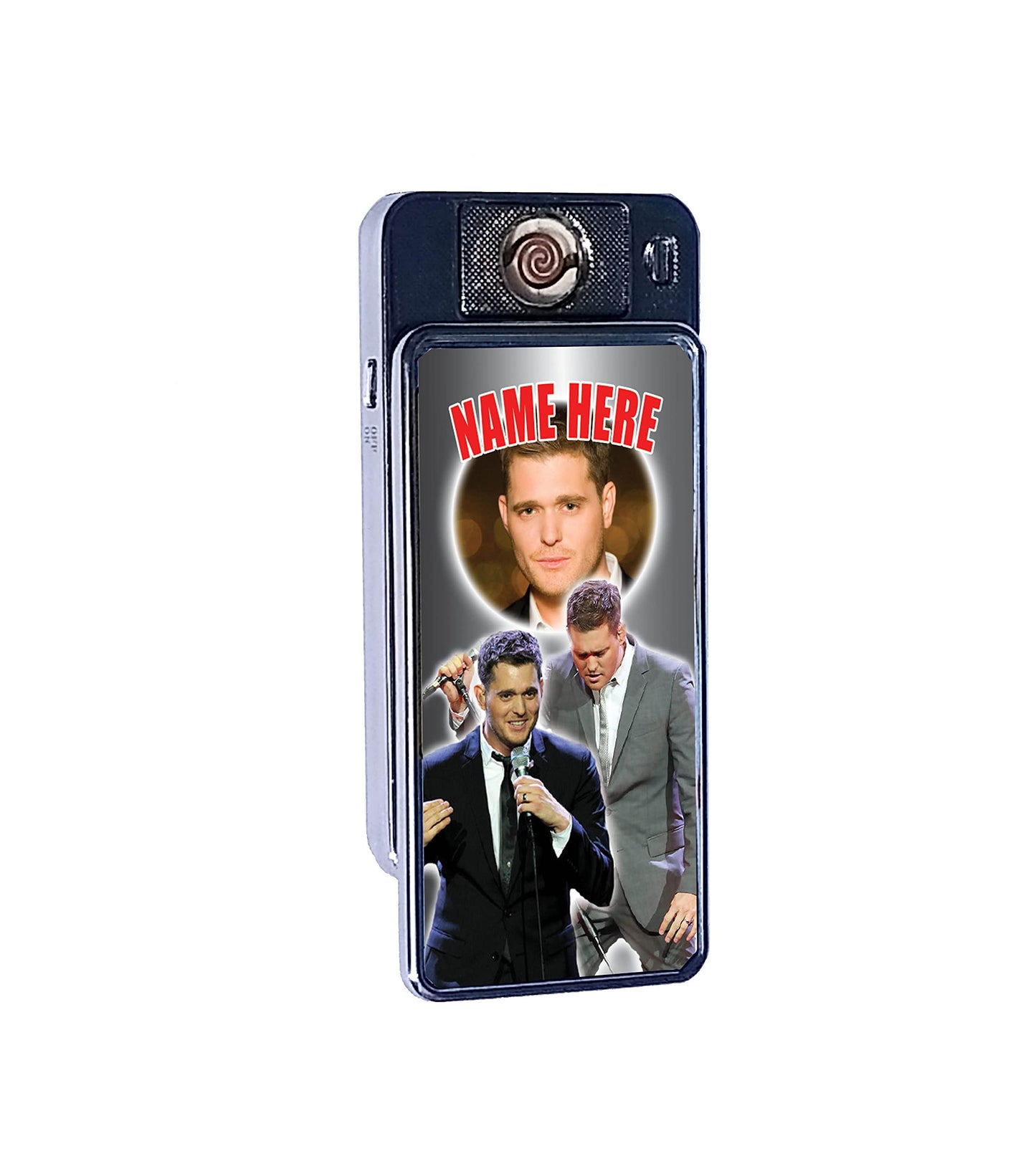 Buble Personalised Icon Rechargeable Gift Boxed Silver Metal USB Lighter