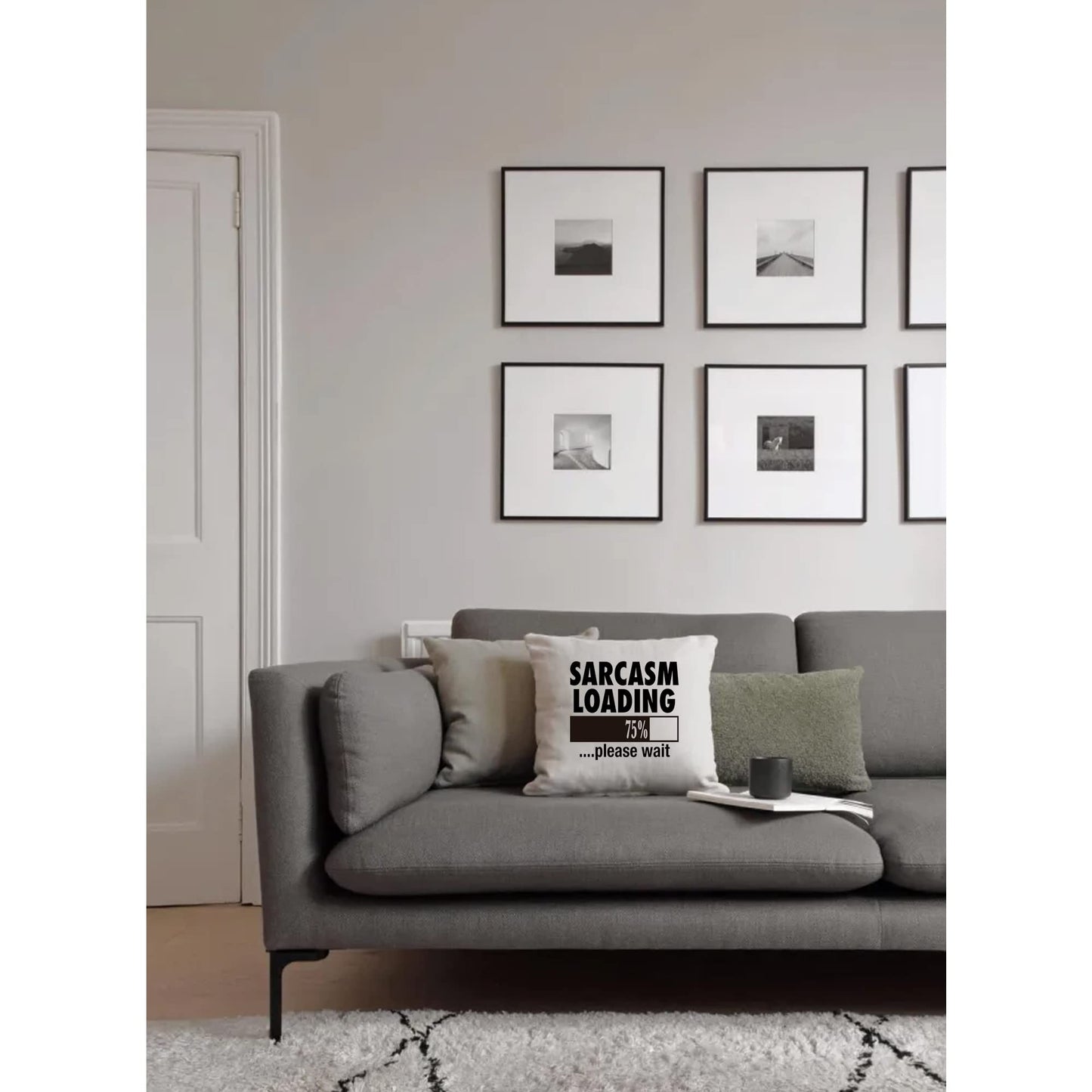 Sarcasm Loading Naturally Woven Linen Style Cushion Cover Pillow Gift Available in Choice of Five Colours