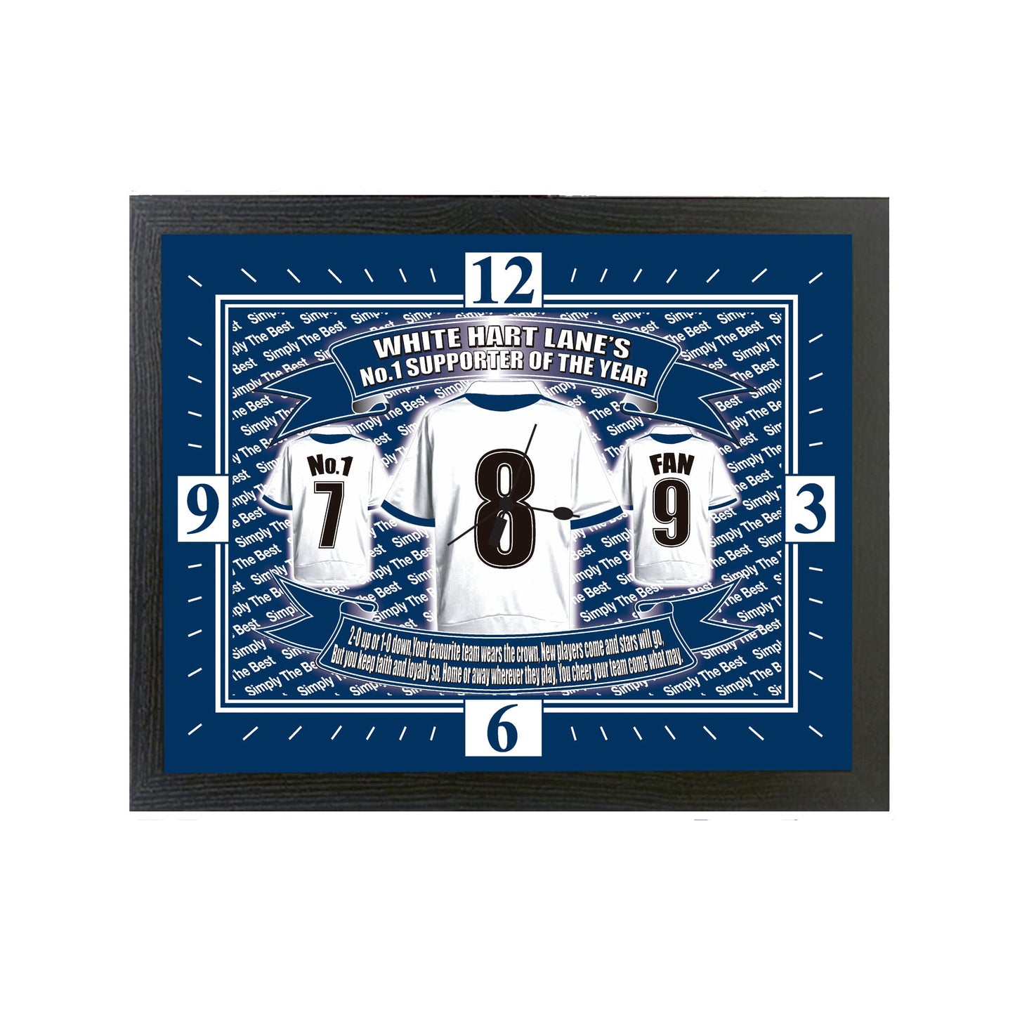 Tott Football Shirt Clock Gift Present