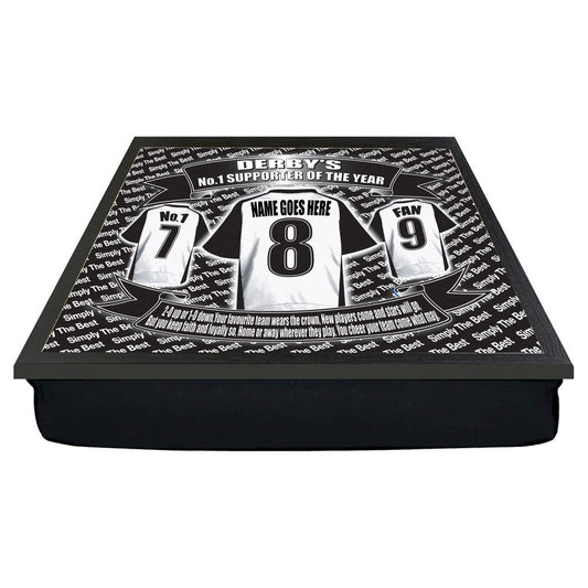 Derby Football Shirt Personalised Lap Tray Gift