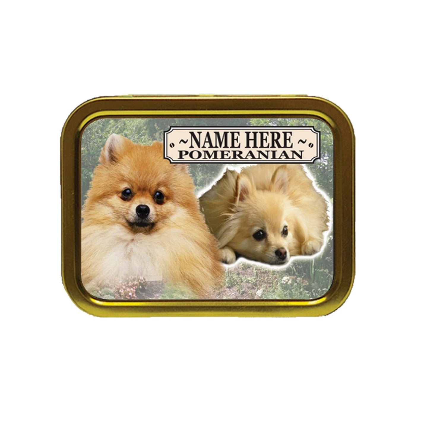 Pomeranian Dog Breed Personalised Tobacco Tin & Products Gift Set
