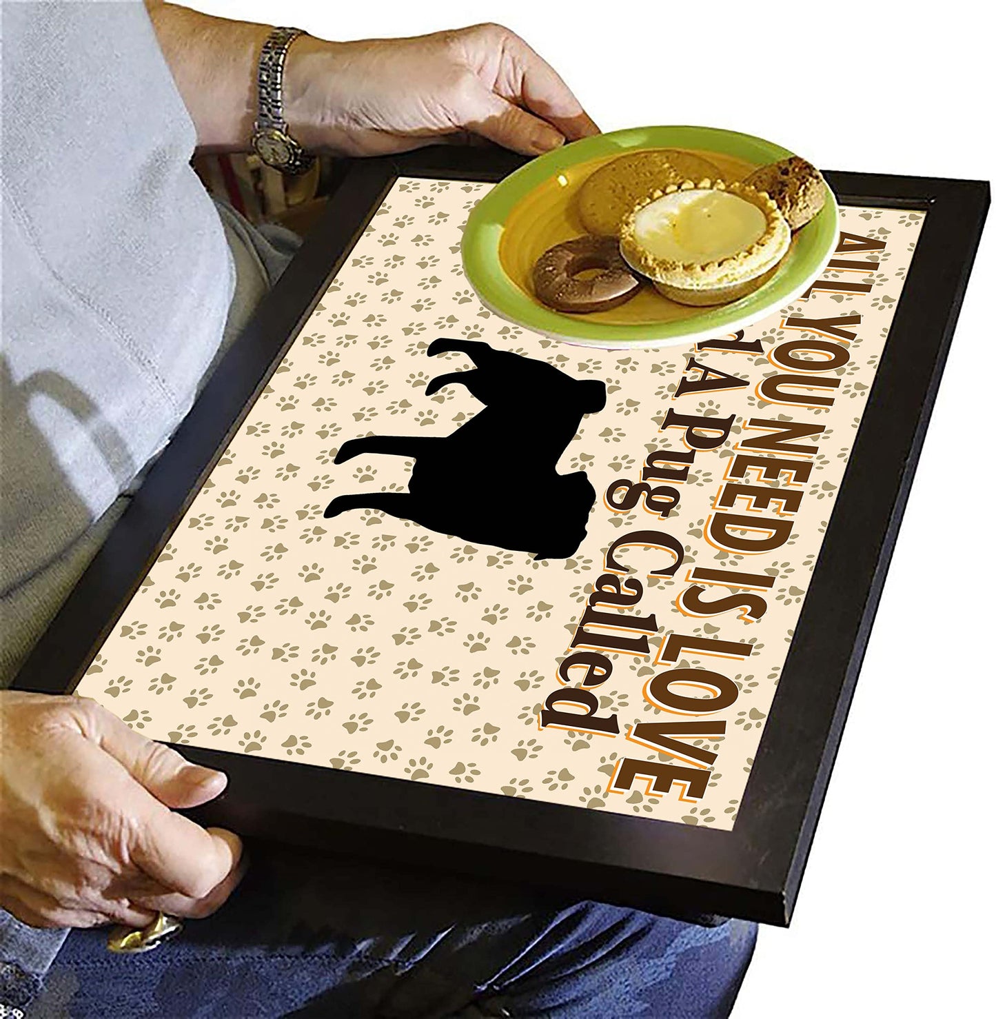 All You Need Is Love Pug Personalised Dog Breed Cushion Lap Tray Bean Bag Gift
