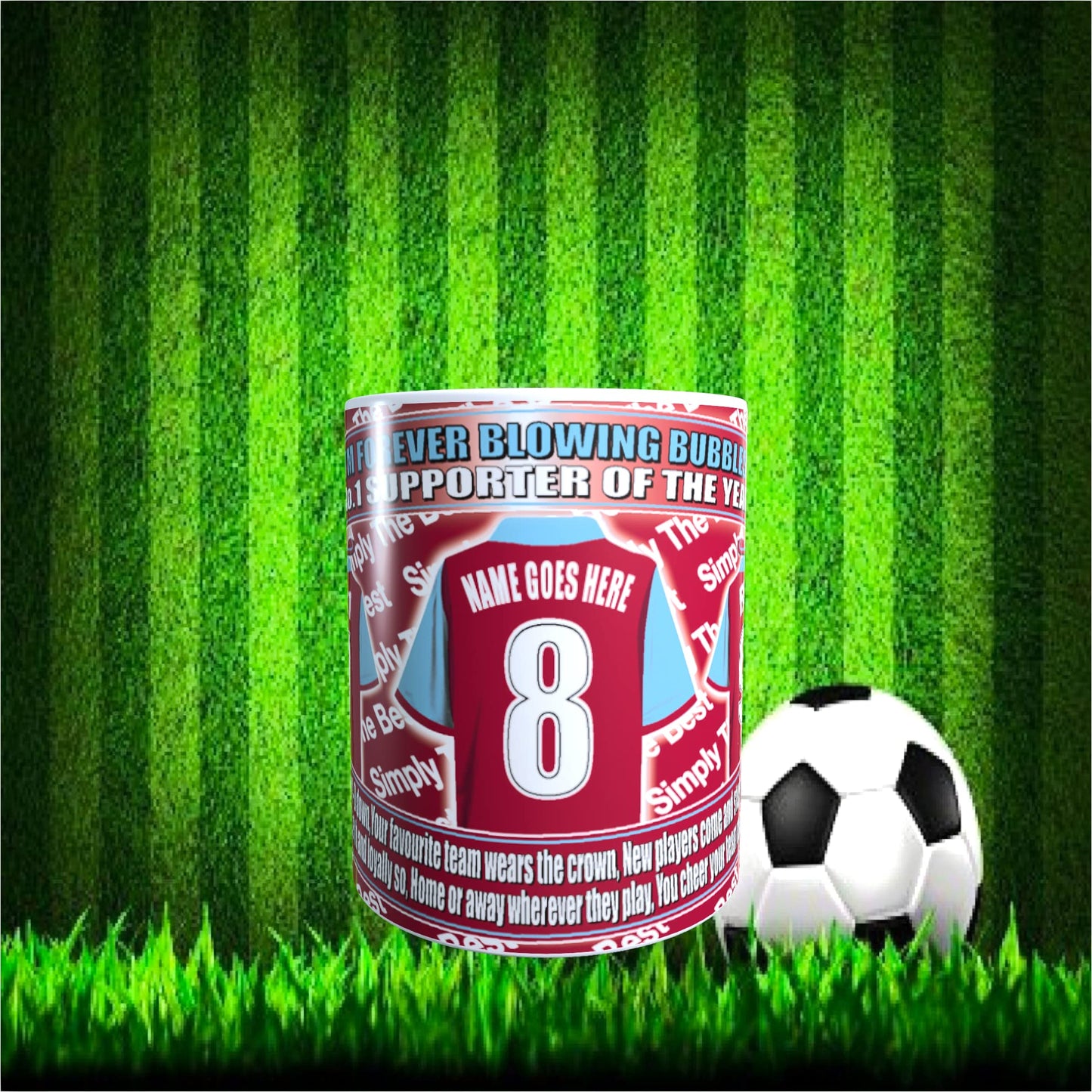 West H Utd Football Team Shirt Mug Gift with Chocolate Footballs