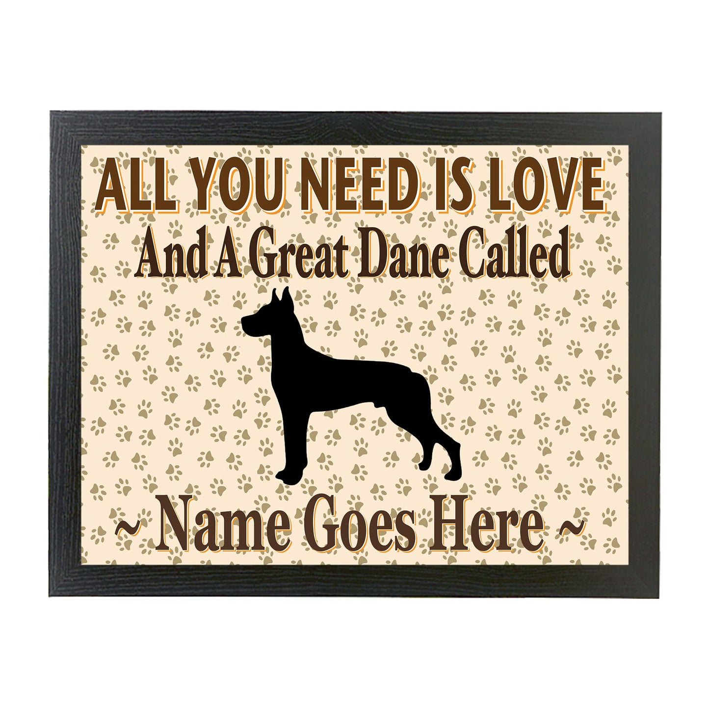 All You Need Is Love Great Dane Personalised Dog Breed Cushion Lap Tray Bean Bag Gift