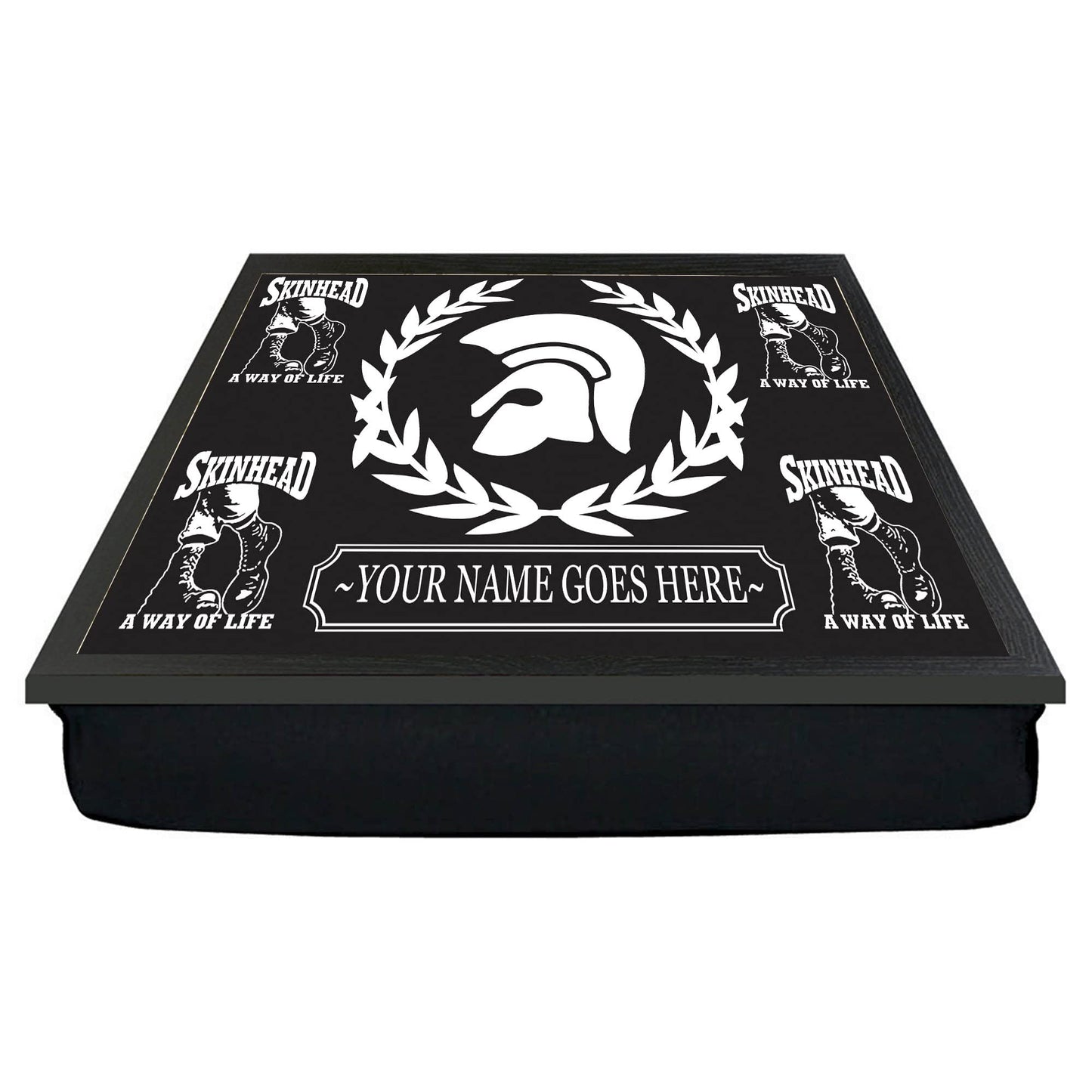 Trojan Skinhead Way of Life Personalised Lap Tray Gift - Multicolour Fabric Cushioned Bottom Dinner Tray