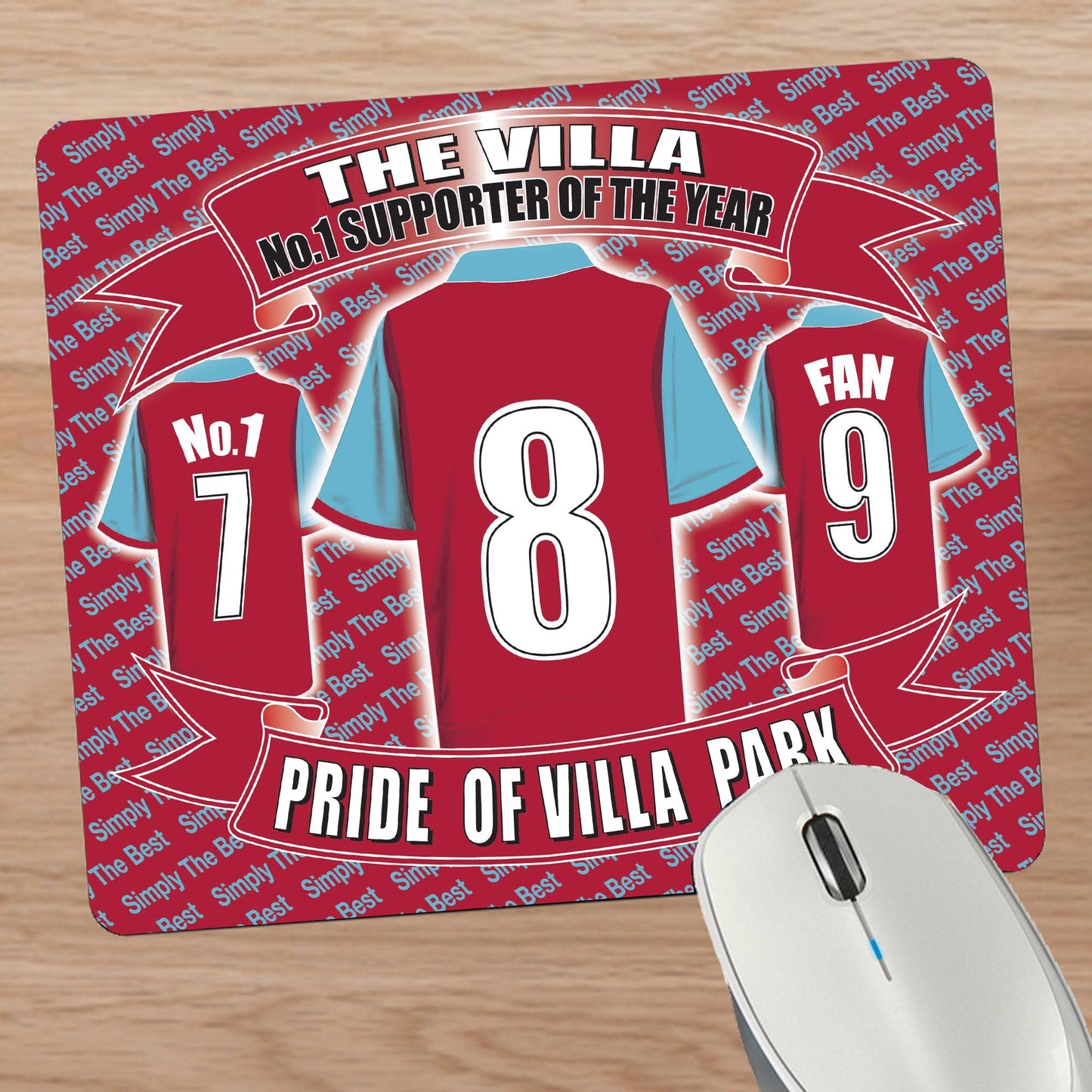 The Villa Football Shirt Mouse Mat Team-Aston Gift