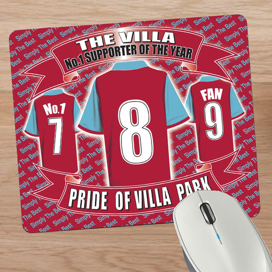 The Villa Football Shirt Mouse Mat Team-Aston Gift