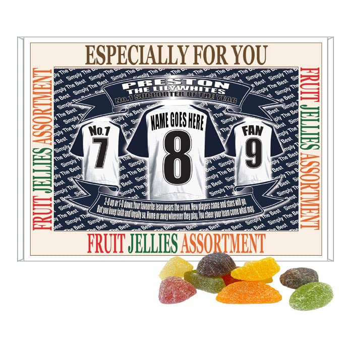 Preston Football Shirt Personalised Gift Boxed Sweets Variety