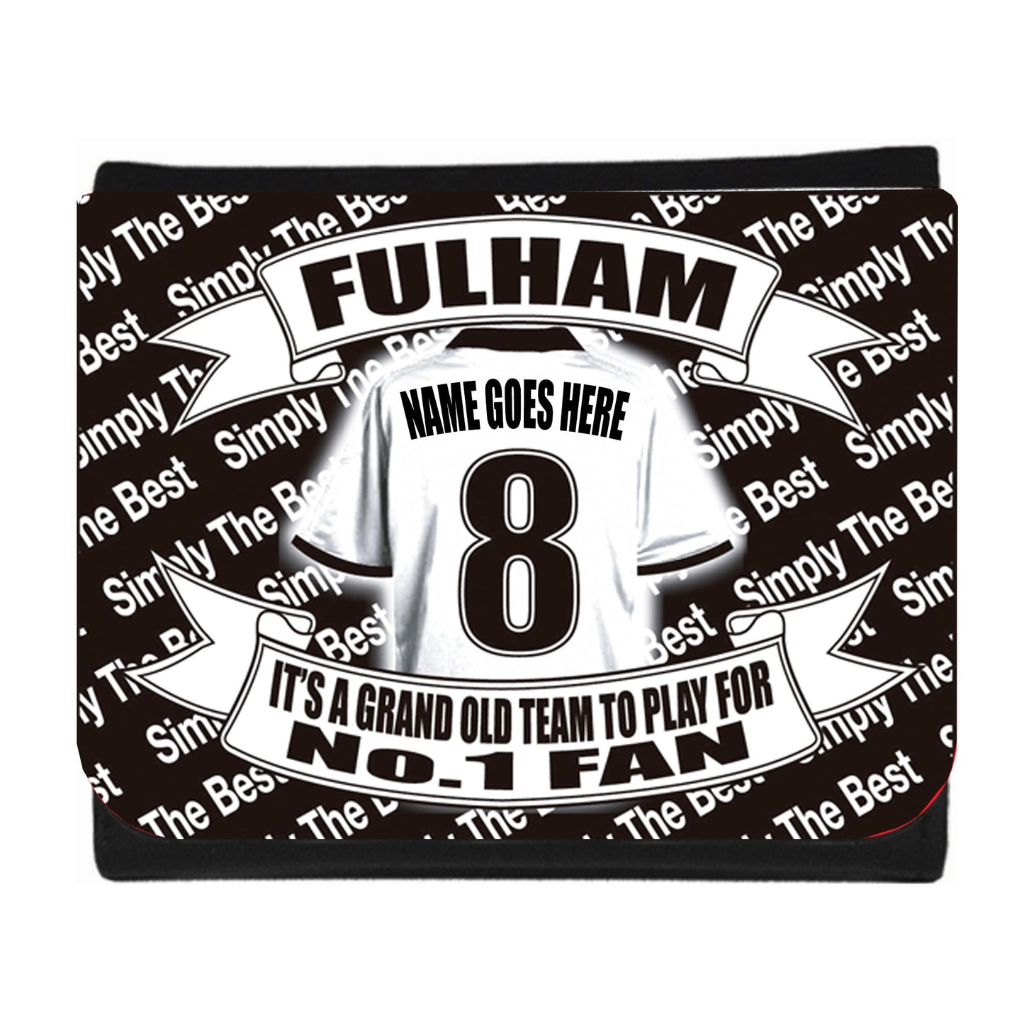 Fulham Football Shirt Personalised Money Gift Wallet