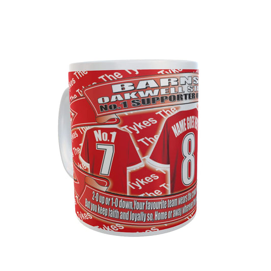 Barnsley Football Team Shirt Personalised Ceramic Mug Gift