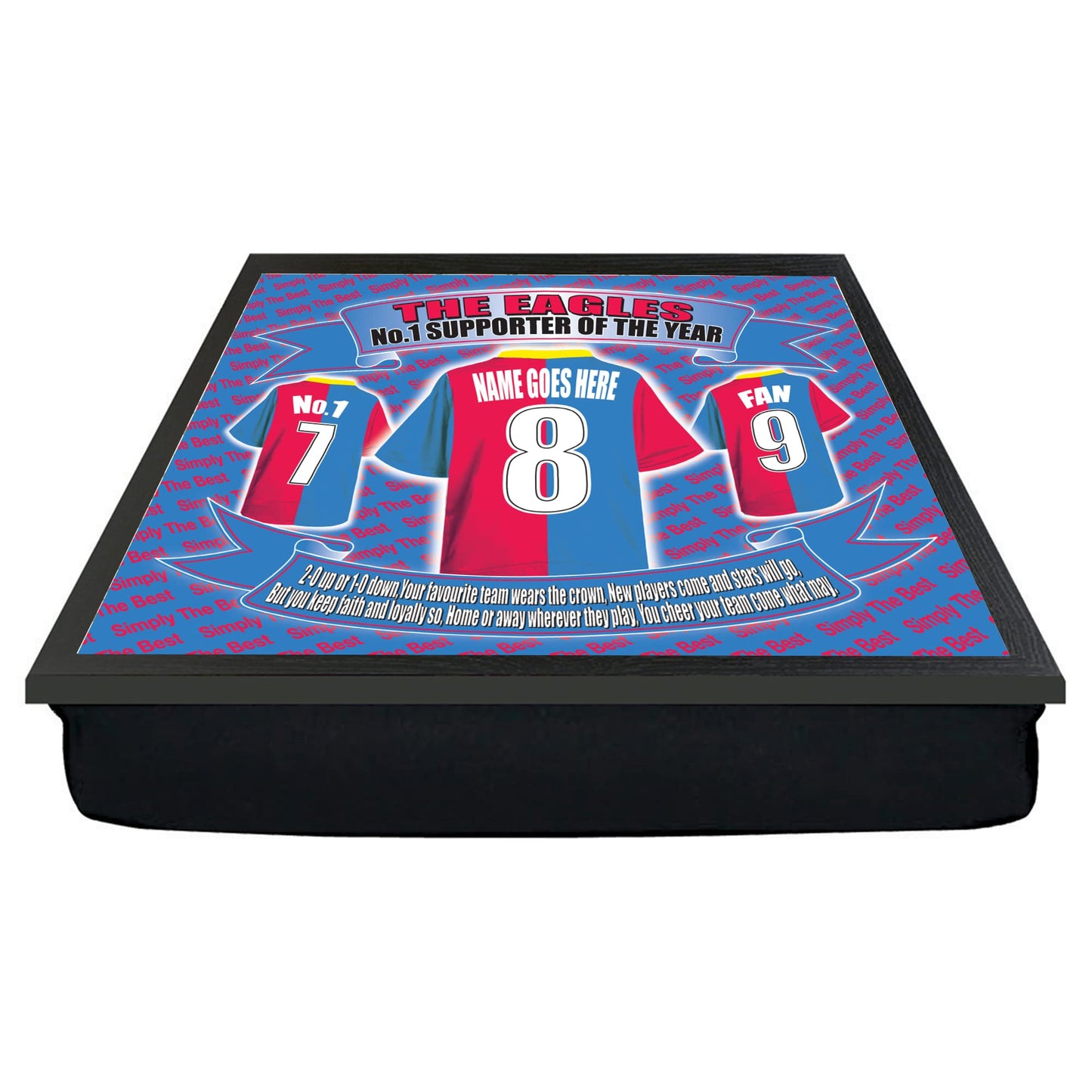Crystal - The Glaziers Football Shirt Personalised Lap Tray Gift