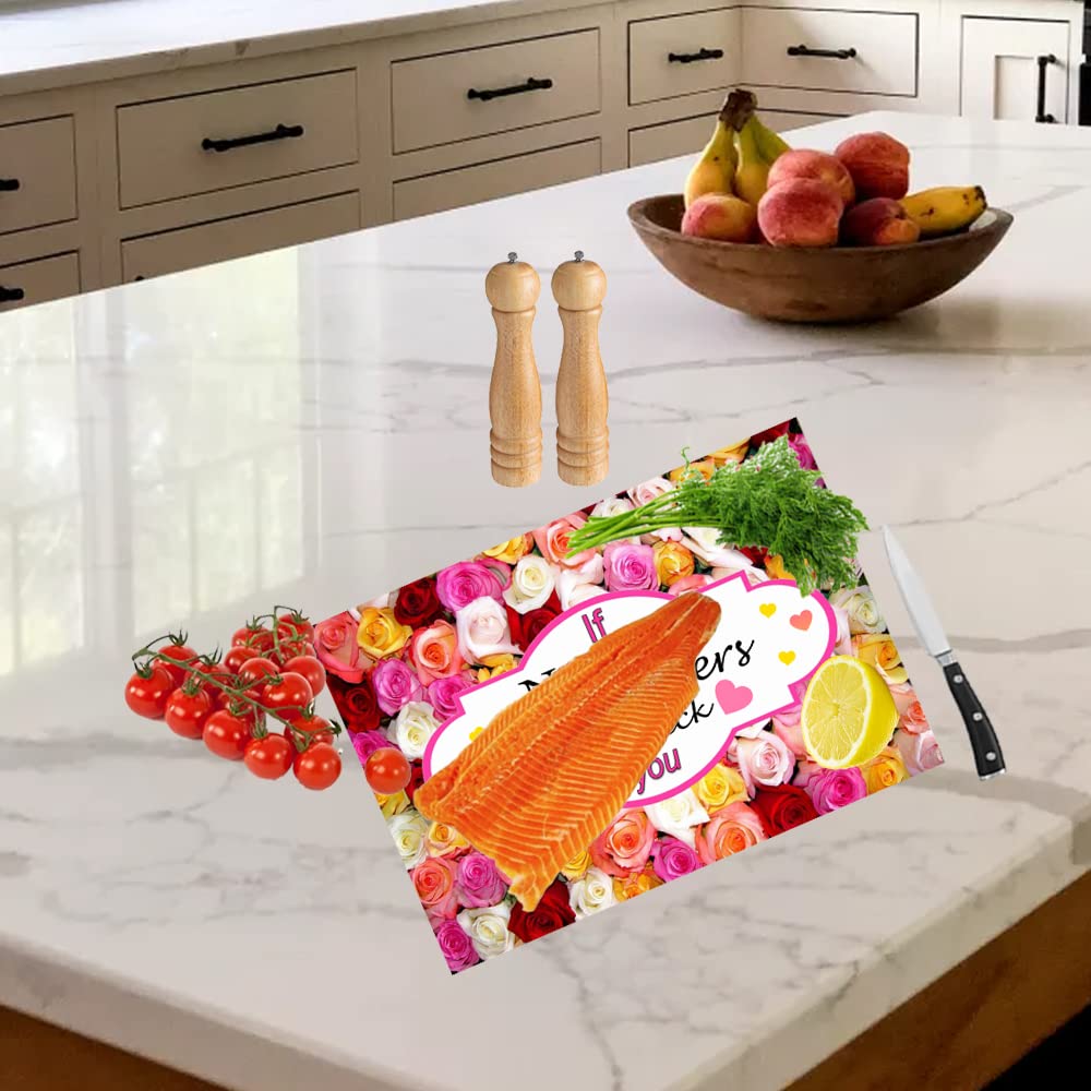 If You were A Flower I’d Pick You Rose Design Family & Friends Relative Toughened Glass Heat Resistant Worktop Saver Cutting and Chopping Board Gift
