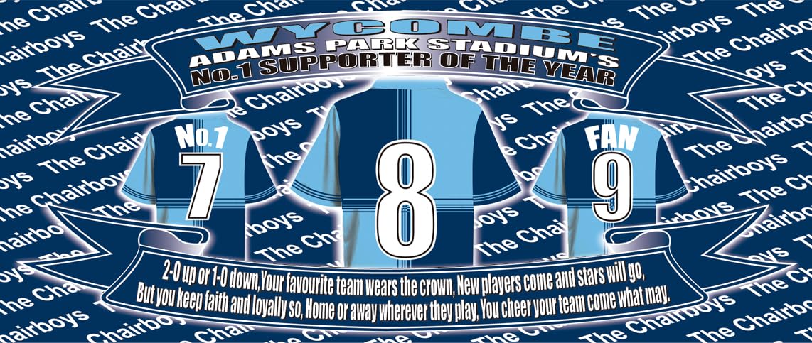 Wycombe Football Shirt Silver Aluminium Two Lid Unisex Water Bottle Gift