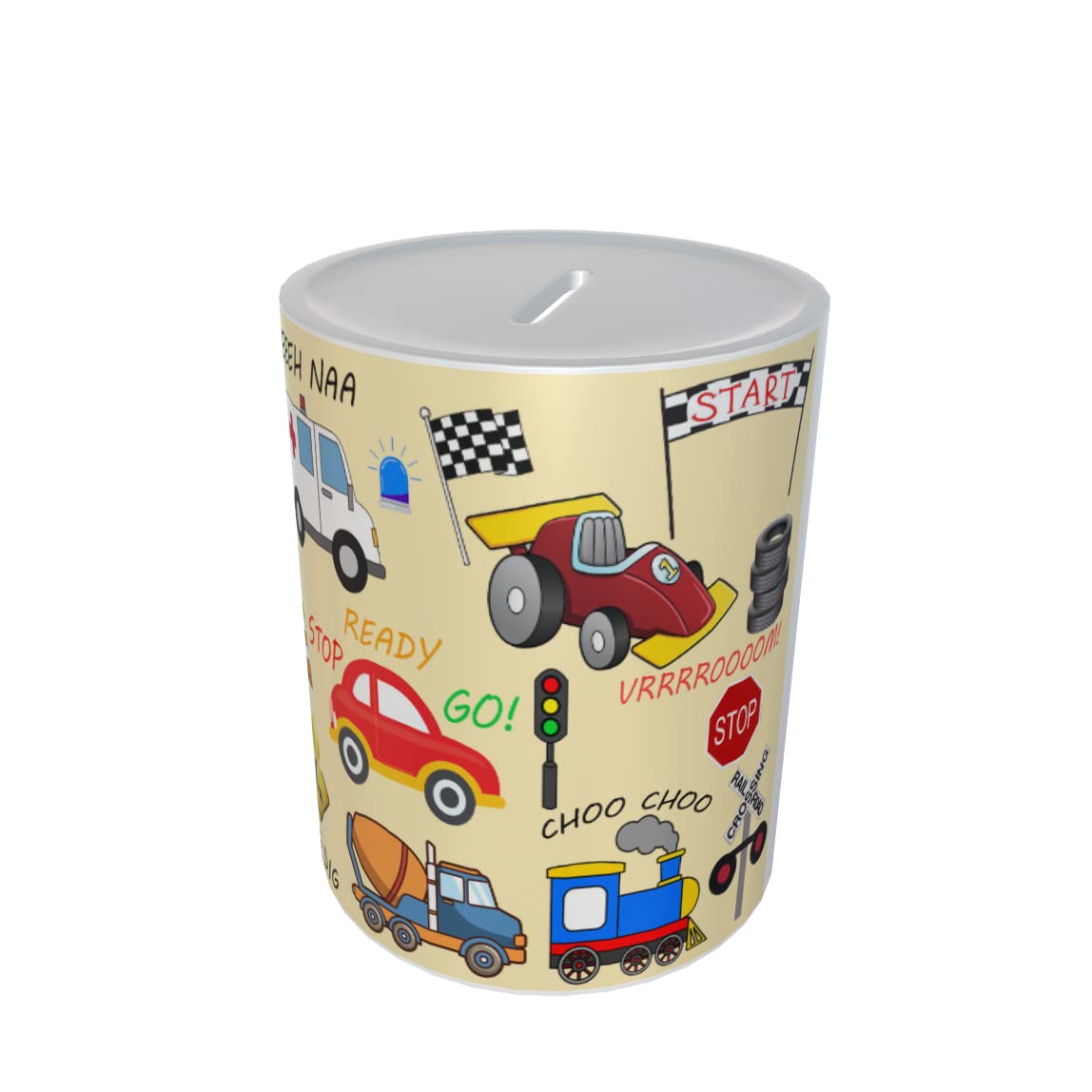 Fun Cartoon Vehicle Money Box Gift Cream
